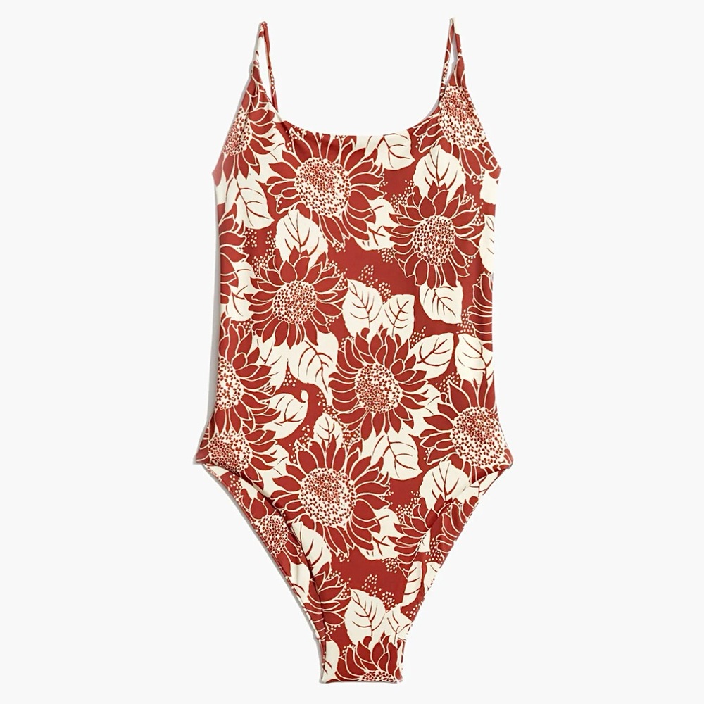 NWOT Madewell Second Wave One-Piece Swimsuit in Sunflower Season - Size Small